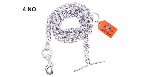 Image of Dog Chain Silver Grind No.4 Heavy Weight Dogs Leash Heavy Duty Dog Chain with Heavy Hook (L - 60inch) for Dog