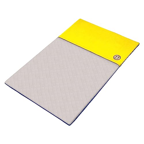 GuineaDad Original Reusable Cage Liner Yellow Fleece Bedding with Burrowing Pocket Extra Absorbent Core & Waterproof Bottom Fits C&C 2x4 Guinea Pig Cages Small Animal Supplies
