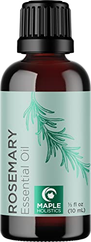 Pure Rosemary Essential Oil for Aromatherapy - Pure Rosemary Oil for Hair Skin and Nails - Refreshing Rosemary Essential Oil for Diffusers Plus Dry Scalp Treatment and Hair Oil for Enhanced Shine