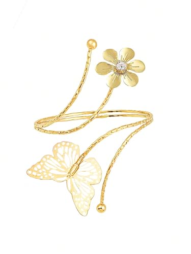 Minimalist Gold Arm Cuff Bracelet Upper Arm Band Cuff Bangle for Women Adjustable Armband Set 10 Pieces3