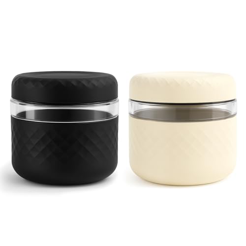Image of 24 oz /3 Cup Glass Lunch Bowl Containers with Lids, 2 Pack, BPA-Free