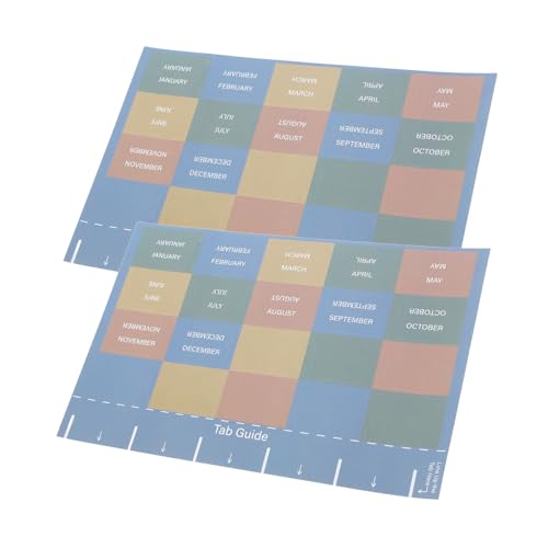 NUOBESTY Monatsplaner-aufkleber 2 Bögen Selbstklebende Registerreiter Für Büro Studenten Organisation Von Buchseitenmarkierungen T Planer-registerreiter T