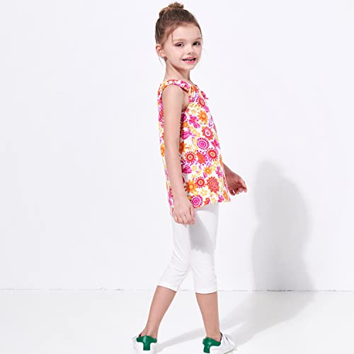 THEE BRON Toddler/Little Girls Capri Basic Soild Leggings Kids Summer Pants4