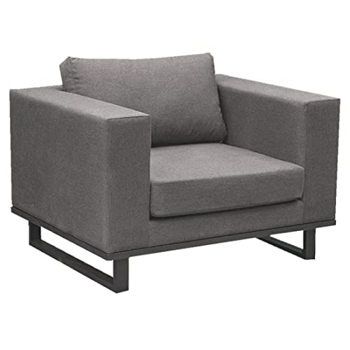 OUTLIV. Miami Loungesessel, 107x90x70cm, mit Armlehnen, Anthrazit/Flanelle