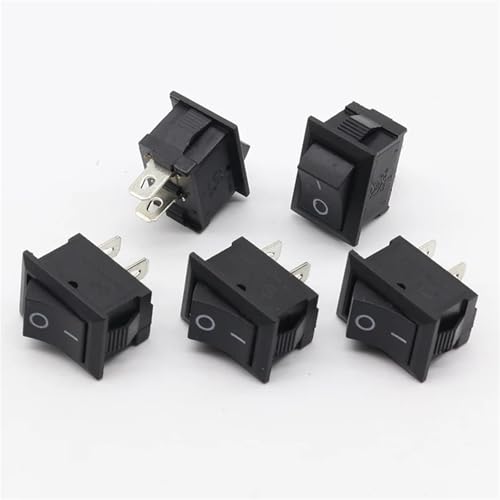 Interrupteur bouton-poussoir KCD1 noir pour lampes et modélisme