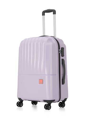 Image of Genie Palm Plus 66cm Trolley Bag, Hard Side 8 Wheel Carry on Luggage - Lavender, Travel Bag for Women
