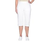 Alfred Dunner Petites' Wide Leg Cropped Pants White 14P
