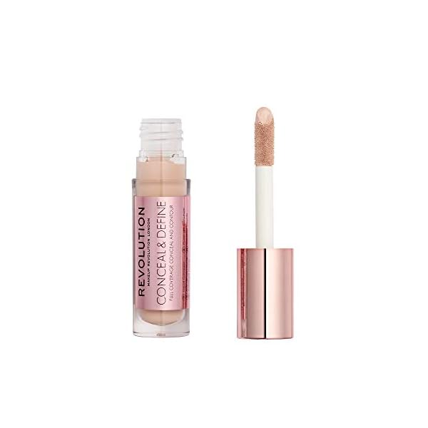 Makeup-Revolution-Conceal-and-Define-Concealer-Full-Coverage-Conceal-Contour-Shade-C4-Liquid-Makeup-Concealer-Stick-for-Blemishing-and-Hides-Acne-Blemish-Concealer-for-Under-Eye-Brightening Makeup Revolution Conceal and Define Concealer, Full Coverage Conceal & Contour, Shade C4, Liquid Makeup Concealer Stick…