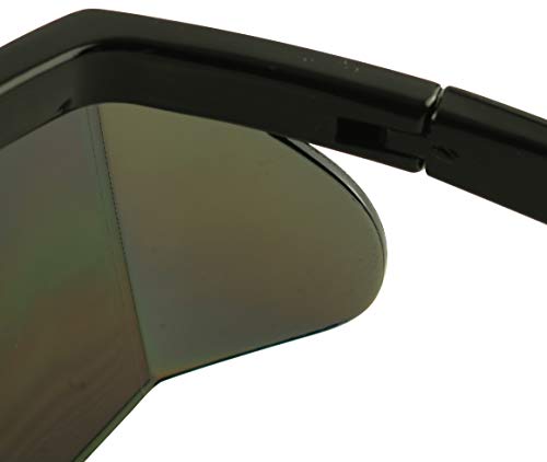 ShadyVEU Semi Rimless 80's Throwback Retro Neon Mirrored Rainbow Colorful Rave Zig Zag Shield Cover Sunglasses4