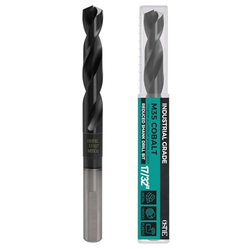 17/32 Inch Industrial Grade M35 Cobalt Drill Bit Reduced Shank TiAlN Coat
