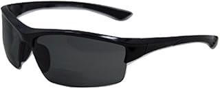In Style Eyes Magnificent Maui Polarized Wrap Around Bifocal Sunglasses, Black Lenses, 2.0x