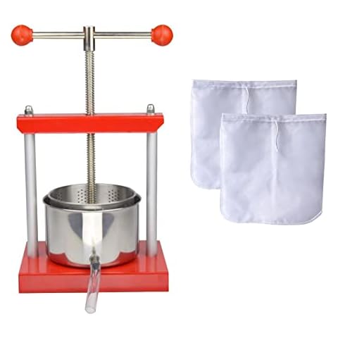 SQUEEZE master 1.6Gallon/ 6 Litre Cheese Tincture Herb Fruit Wine Manual Press with 2 filter bags Cover
