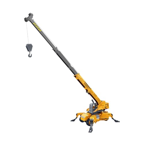 wueiooskj Camión de ingeniería de grúa Modelo vehículo Juguete Educativo con realismo y rotación para divertirse Modelo vehículo Juguete Camión ingeniería grúa sobre orugas