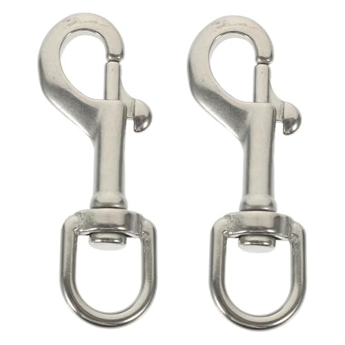 BESTonZON 2Piezas Gancho de Buceo Giratorio de Inoxidable Mosquetón de Presión para Cadena de Perro Resistente la Corrosión para Buceo Equitación