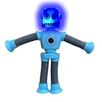 Stretchy Suction Toy - 12 Inch Telescoping Tube, Flexible Robot Arm, Light Up | Sensory Fidget Toy for Kids Window Car