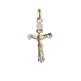 Kleine und 8 Karat Hochwertige Jesus Anhänger mit INRI Gravur