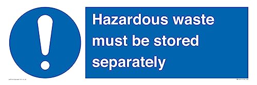 Panneau Hazardous Waste Must Be Stored Separately - Signalisation Entrepôt et Labo L62 60x20cm