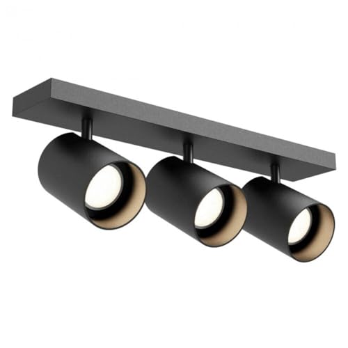Plafonnier orientable 3 spots noirs au design moderne et géométrie modulable
