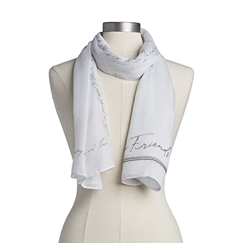 DEMDACO Forever Friends Wine Classic White 72 x 26 Polyester Fabric Fashion Scarf2