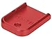NDZ Performance Magazine Base Plate for Glock 17 19 19X 22 23 24 26 27 31 32 33 34 35 37 38 39 45 Gen 1/2/3/4 in 9mm .40 Cal, Textured Anodized Aluminum with Aspis Cut Design - Red