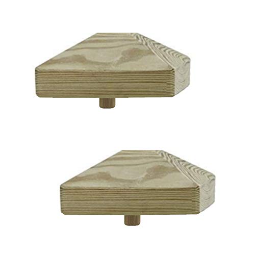 Lot de 1 à 10 capuchons de poteau en bois pyramide H2i - Taille : 80 mm / 100 mm / 130 mm (3) - 2 pièces de 130 x 130 mm.