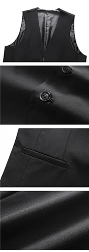 Chaleco de traje de caballero Kiioouu con acabado premium para bodas 3