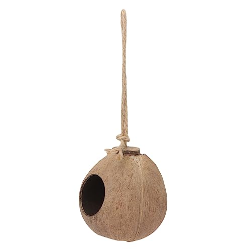 POPETPOP 1Pc Coconut Shell Bird Nest Hanging House Rustic Bird Shelter for Outdoor Garden Decor Gourd Shaped Bird House Natural Bird Nest for Home and Office Decoration