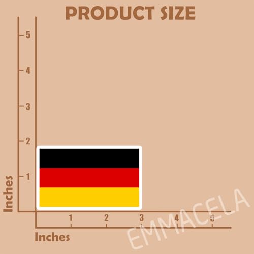Image of (3PCS) Germany Flag stickers, Countries Flag Stickers - Waterproof Vinyl Decals For Laptops, Tumblers, Water Bottles, Books, Scrapbooks, Size 3 x 1.8