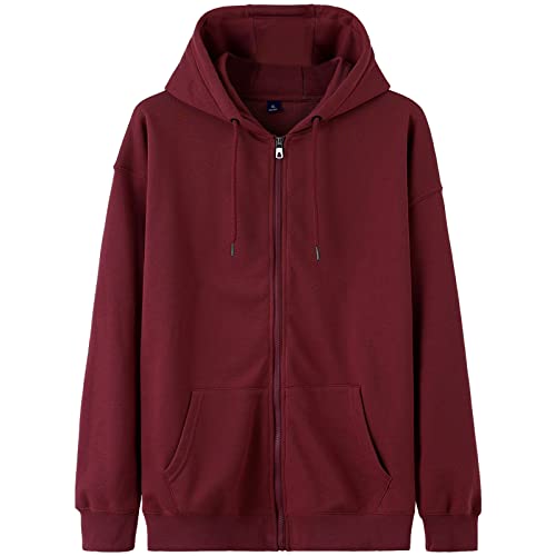 ANUFER Unisex Mens Womens Full Zip Cotton Hooded Sweatshirt Casual Hoodie Jacket with Pockets2