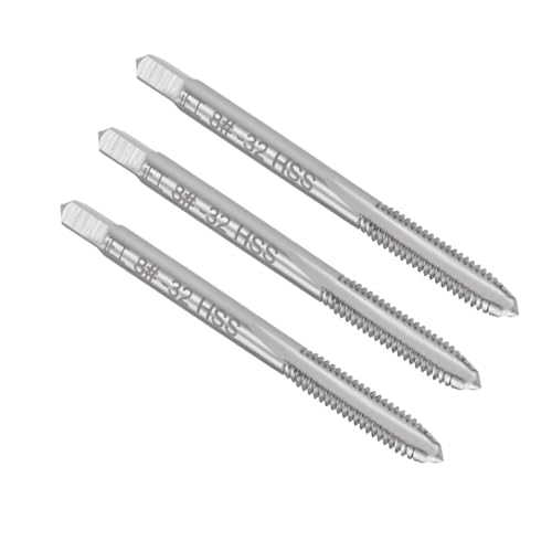 MACHSWON Machine Tap 8-32 UNC, for Drilling Machines, Tapping Machines, CNC and Milling Machines, 2B Class 3 Flutes HSS Screw Threading Milling Tap Machinist Repair DIY Tool, 3pcs