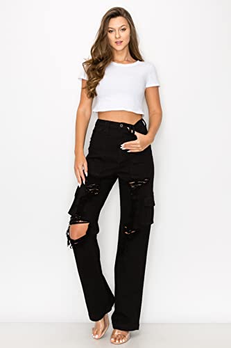 Aphrodite High Waisted Cargo Pants – Women’s High Rise Waist Multi Pockets Tapered Leg Fashion Casual Jeans2