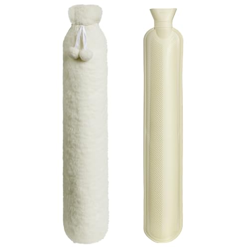 Homealexa Wärmflasche mit weichem Bezug 2 Liter, Hot Water Bottle Bettflasche Schlauch-Wärmflasche für Rücken Nacken Schulter und Unterleib...