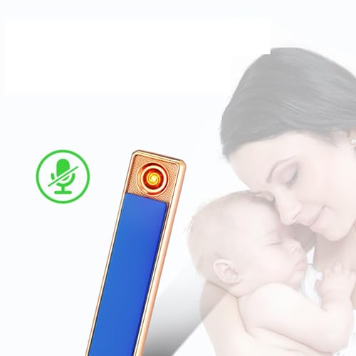 Encendedor USB recargable resistente al viento azul miniatura 3