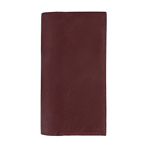 Image of Hide & Drink, Checkbook Cover, Minimalist Organizer for Personal or Business Finances, Bill Holder, Full Grain Leather, Handmade, Sangria