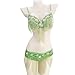 Women's Belly Dancer Costumes Carnival Performance Dancing Outfits Belly Dance Bra and Belt Bellydance 2-Piece Set,Green,L