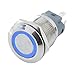 LED Metal Push Button Switch, 12-22mm, IP65 Waterproof, Self-cerveset, eable 3-220V (Blue 9-30V(12V) 16mm Self Reset)