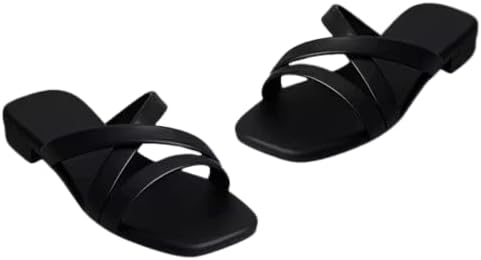 Women's Strappy Slide Sandals, Flat Heel, Open Toe, Multiple Colors Available