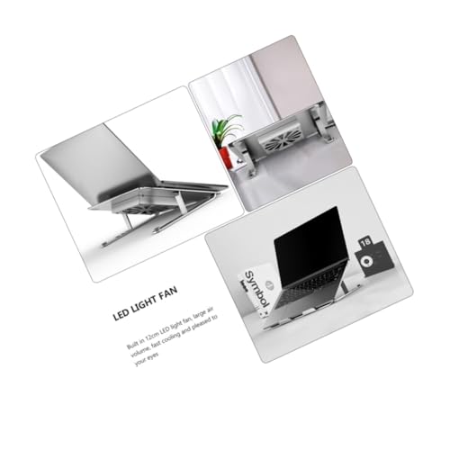 Base ajustable de aluminio con ventilador LED para laptop miniatura 2