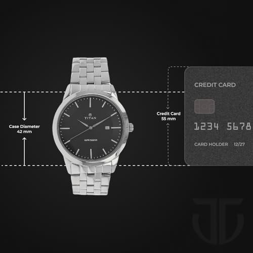 Titan Workwear Men’s Designer Dress Watch | Quartz, Water Resistant, Stainless Steel or Leather Band