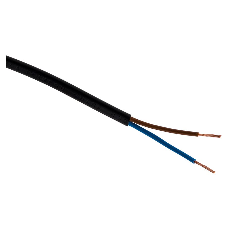Zenitech - Kabel Zasilający H03VVH2-F 2x 0,75mm² - Płaski Design - Do Użytku Wewnętrznego - Izolacja PVC - Do Urządzeń Domowych i Połączeń Domowych - 5m - Czarny