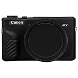 HESPLUS Capa para câmera digital Canon Powershot G7X Mark II, capa protetora de silicone macio com capa de lente removível para câmera DSLR Canon Powershot G7 X Mark II, preta