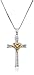 Sterling Silver and 14k Gold Cross Pendant Necklace, 18"