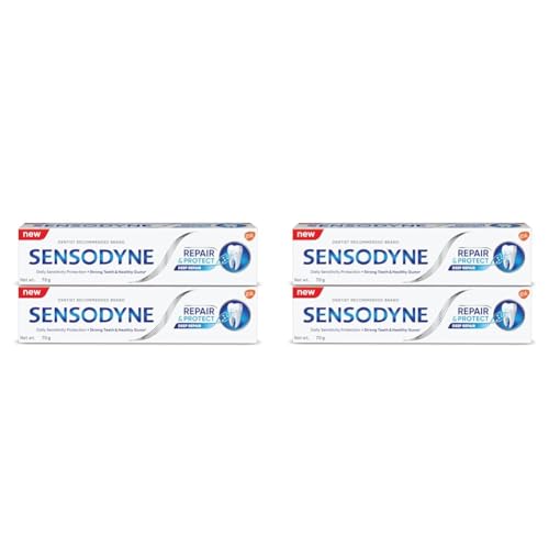 Image of Sensodyne Toothpaste Repair & Protect Combo pack, tooth paste for deep repair of sensitive teeth, 140 gm multi-pack (70 gm x 2) (Pack of 2)