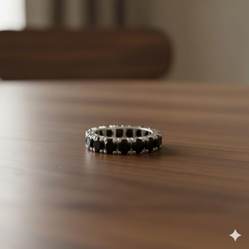 Image of 55Carat Choose Your Color Natural Gemstone Sterling Silver Band Ring Birthstone Friendship Love Size 5-13