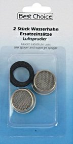 Preisvergleich Produktbild 2er-Satz Wasserhahnfilter-Ersatzeinsatz, Strahlregler, Mischdüse oder Luftsprudler für Wasserhähne, Bestehend aus: 2 Filtereinsätzen und 2 passenden Dichtungen (1)