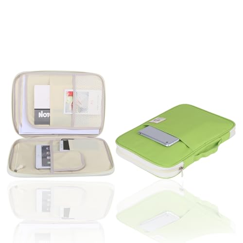 Baxnore 5colors A4 Document Bag, Business Zipped Portfolio with Handle, Travel Document Folder