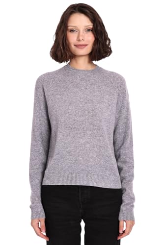 Image of Minnie Rose Womens Long Sleeve Shrunken Crew Cashmere Sweater