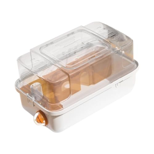 Generic Gaiola para hamster, estojo de transporte leve com garrafa de água, habitat para pequenos animais, estojo de viagem para ouriços e gerbilos, Laranja