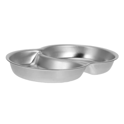 AUTSUPPL Stainless Steel Dipping Sauce Bowl Set 2 Compartment Condiment Dish Boho Style Sauce Bowl for Ketchup
