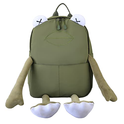 Frog Backpack Purse for Women - Student Frog Cartoon Bag Travel Daypack Casual Fashion Work Shopping Small Bag,Green